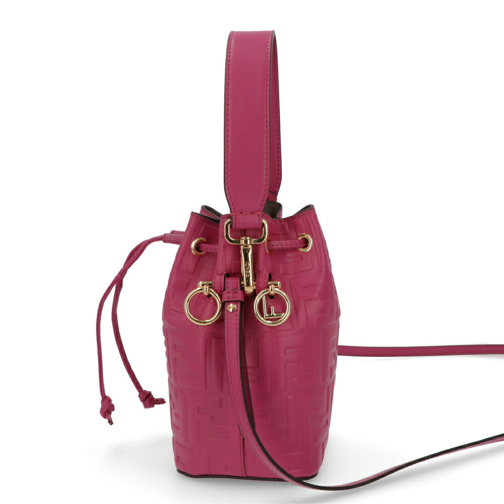 フェンディ FENDI バッグ ハンドバッグ レディース MINI MON TRESOR ミニ モン トレゾール ピンク カーフレザー ショルダーバッグ 2way FFロゴ ズッカ柄 巾着 8BS010 A3ZG