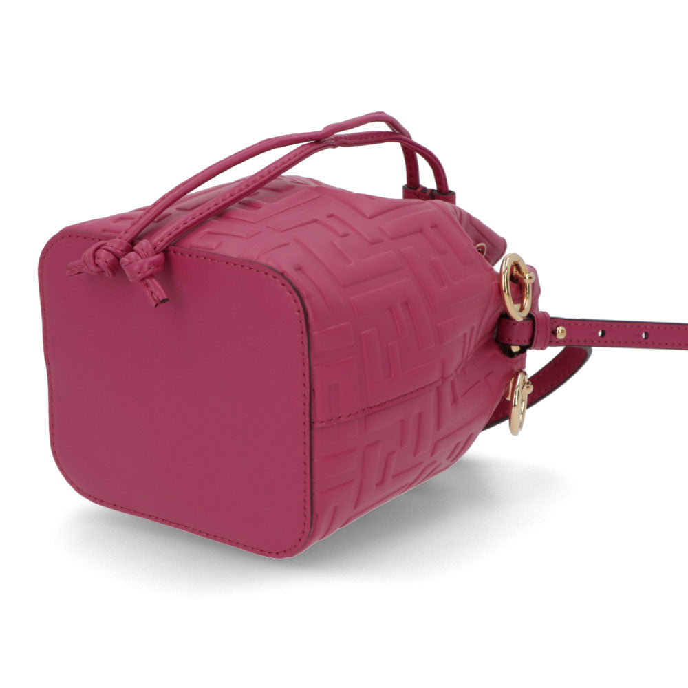 フェンディ FENDI バッグ ハンドバッグ レディース MINI MON TRESOR ミニ モン トレゾール ピンク カーフレザー ショルダーバッグ 2way FFロゴ ズッカ柄 巾着 8BS010 A3ZG