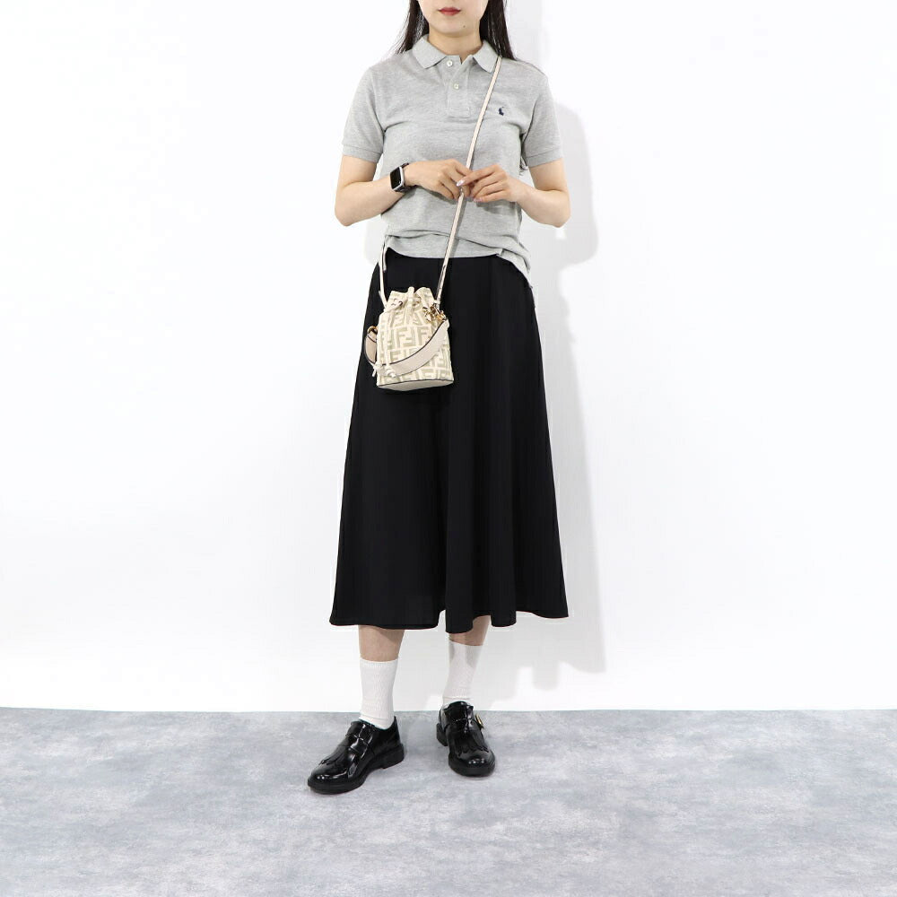 フェンディ FENDI バッグ ハンドバッグ レディース MINI MON TRESOR ミニ モン トレゾール アイボリー カーフレザー ショルダーバッグ 2way FFロゴ ズッカ柄 巾着 8BS010 A659