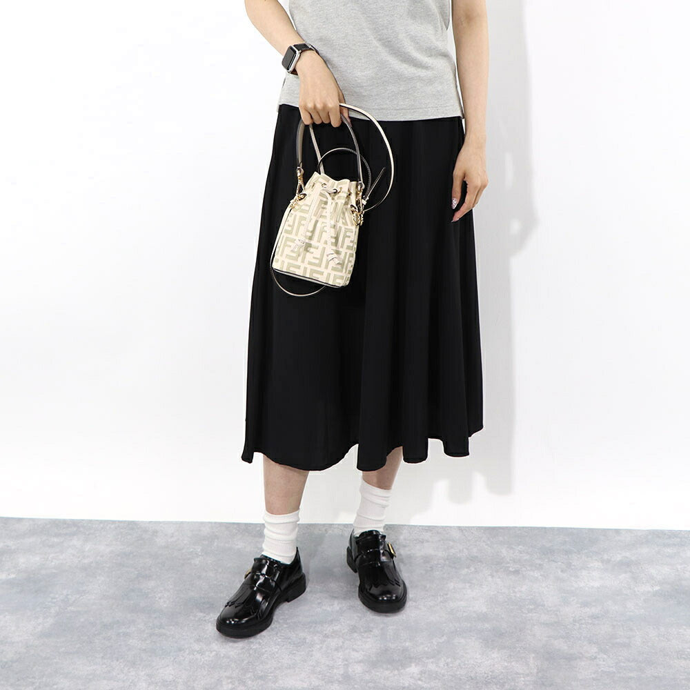 フェンディ FENDI バッグ ハンドバッグ レディース MINI MON TRESOR ミニ モン トレゾール アイボリー カーフレザー ショルダーバッグ 2way FFロゴ ズッカ柄 巾着 8BS010 A659