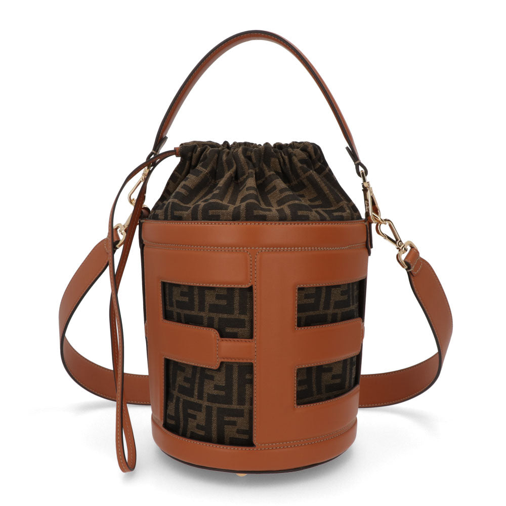フェンディ FENDI バッグ ショルダーバッグ レディース ステップアウト ミディアム ブラウン キャンバス レザー ロゴ 総柄 2Way ハンドバッグ ゴールド金具 8BT364 APES