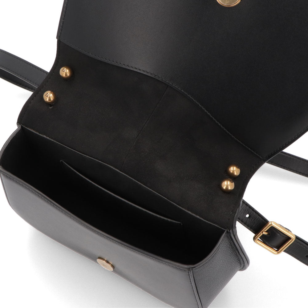フェンディ FENDI バッグ ショルダーバッグ レディース カモン ブラック レザー ミディアム ロゴ ゴールド金具 シンプル 8BT366 AQ0K