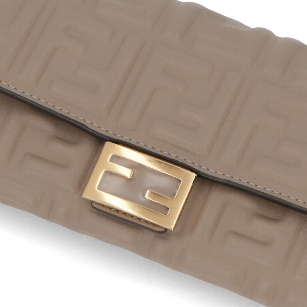 フェンディ FENDI 財布 長財布 レディース ベージュ ピンク レザー ロゴ チェーンショルダー ショルダーウォレット 二つ折り長財布 8M0365 AAJD