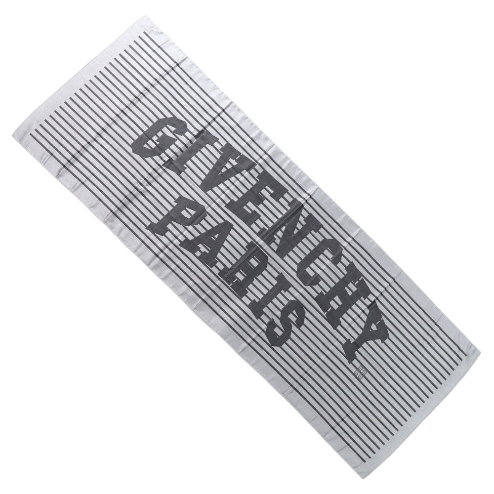 ジバンシィ GIVENCHY マフラー・ストール・スカーフ ストール ユニセックス グレー系 レッド系 シルク ウール ロゴ ストライプ フリンジ 大判ストール 31GVMFGW7020J5245