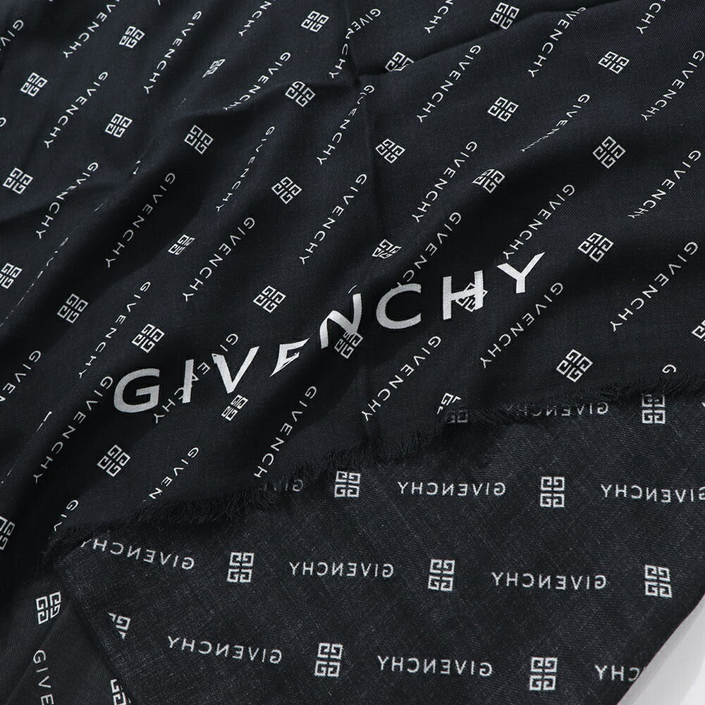 ジバンシィ GIVENCHY マフラー・ストール・スカーフ ストール ユニセックス ブラック ベージュ ポリノジック カシミヤ ロゴ モノグラム 4Gロゴ 総柄 大判スカーフ 32GVMFGV7018SQ59