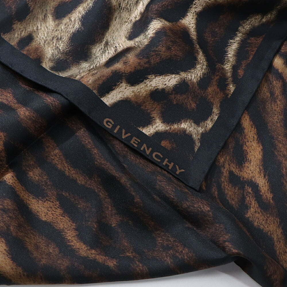 ジバンシィ GIVENCHY マフラー・ストール・スカーフ スカーフ ユニセックス ブラウン系 シルク 豹柄 レオパード柄 アニマルプリント 大判スカーフ 31GVSFGW9090SQ06301