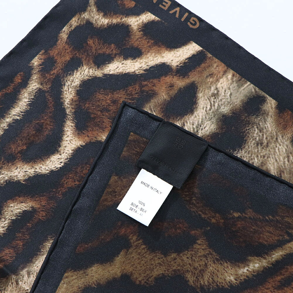 ジバンシィ GIVENCHY マフラー・ストール・スカーフ スカーフ ユニセックス ブラウン系 シルク 豹柄 レオパード柄 アニマルプリント 大判スカーフ 31GVSFGW9090SQ06301