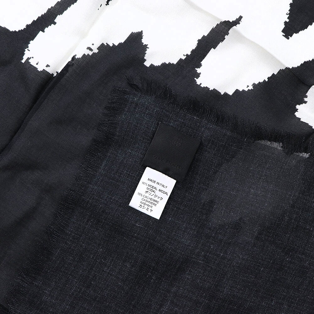 ジバンシィ GIVENCHY マフラー・ストール・スカーフ ストール ユニセックス ブラック ピンク ポリノジック カシミヤ ロゴ 筆記体 大判ストール グラフィティロゴ フリンジ ショール 31GVSFGV1212SQ100