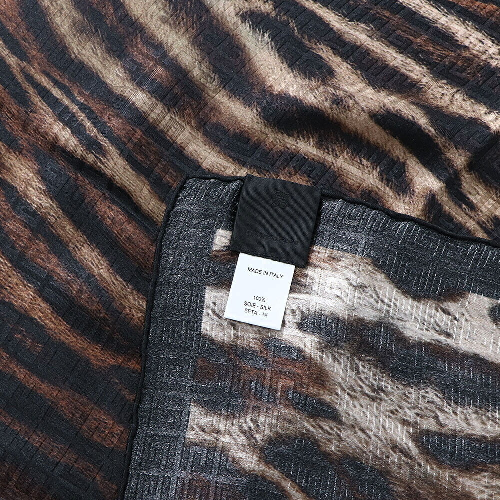 ジバンシィ GIVENCHY マフラー・ストール・スカーフ ストール ユニセックス ブラウン系 シルク ヒョウ柄 レオパード柄 アニマルプリント GGモチーフ 31GVSFGV7020SQ07901