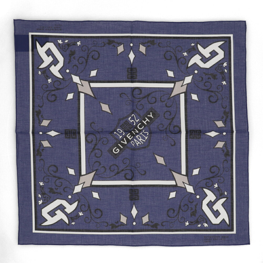 GIVENCHY スカーフ ネイビー ロゴプリント 4Gモチーフ