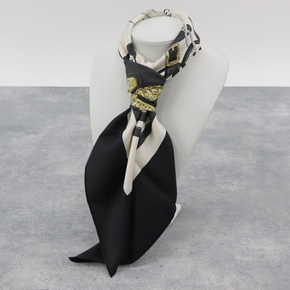 HERMES カレ90 ブラック ブリッド・ドゥ・ガラ