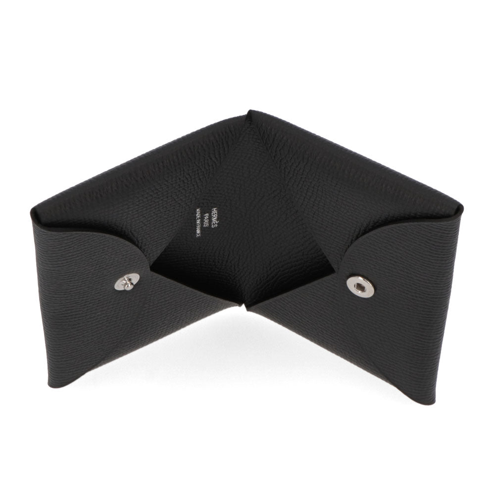 HERMES カルヴィ カードケース ブラック エプソン