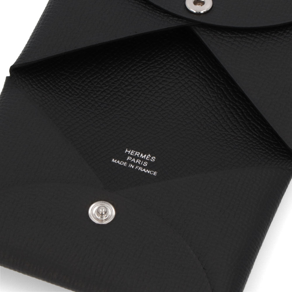 HERMES カルヴィ カードケース ブラック エプソン