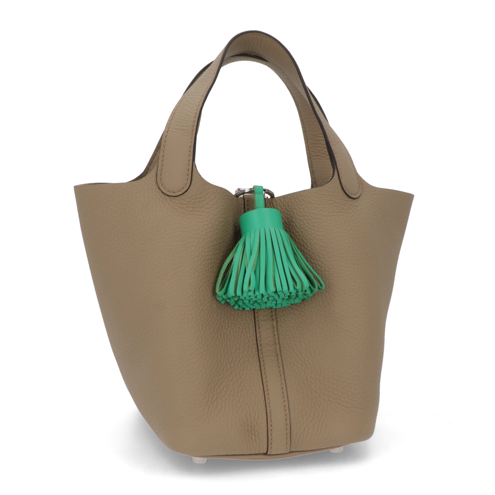 HERMES カルメン キーリング ミント ラムスキン