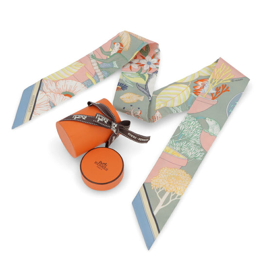 HERMES ツイリー PRECIOUS PARADISE ブルージーン