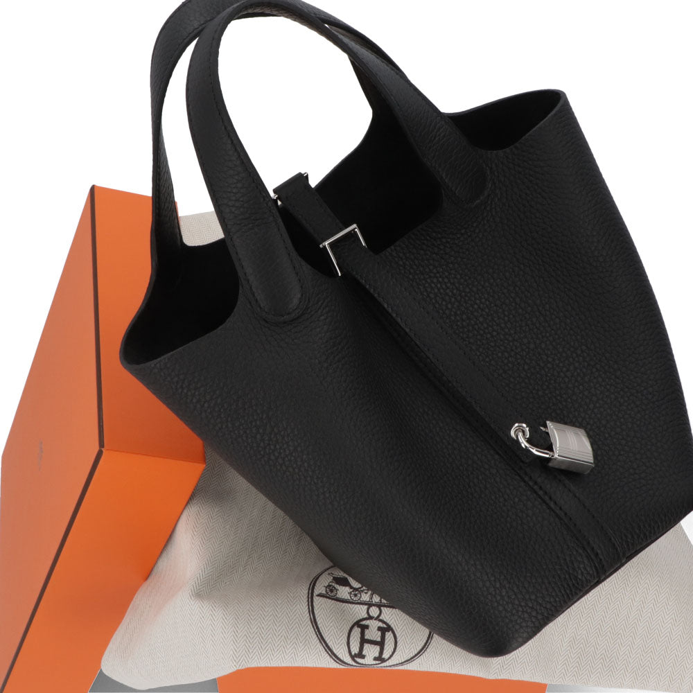 HERMES ピコタンロックPM ブラック シルバー金具