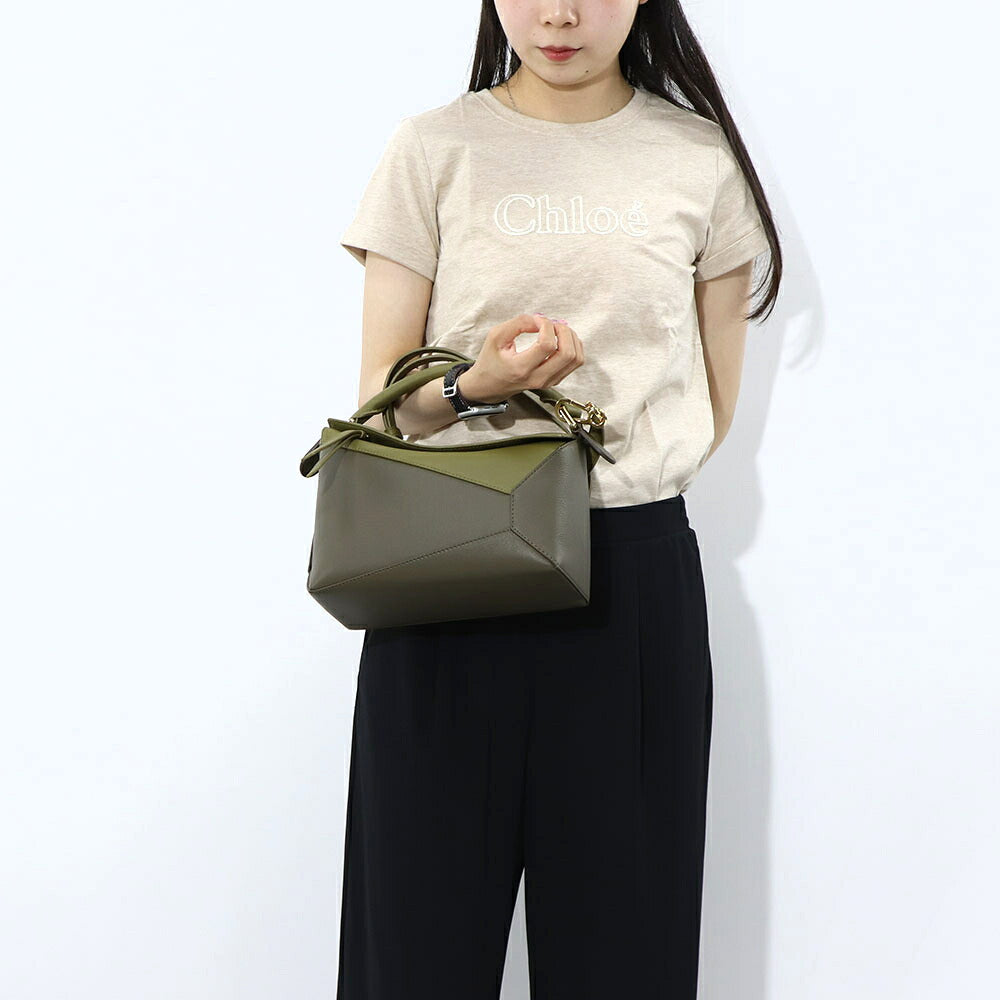 ロエベ LOEWE バッグ ショルダーバッグ レディース パズル スモール PUZZLE SMALL ベージュ×ブラック グリーン レザー アナグラム ハンドバッグ 2Way 鞄 ゴールド金具 A510P60X44