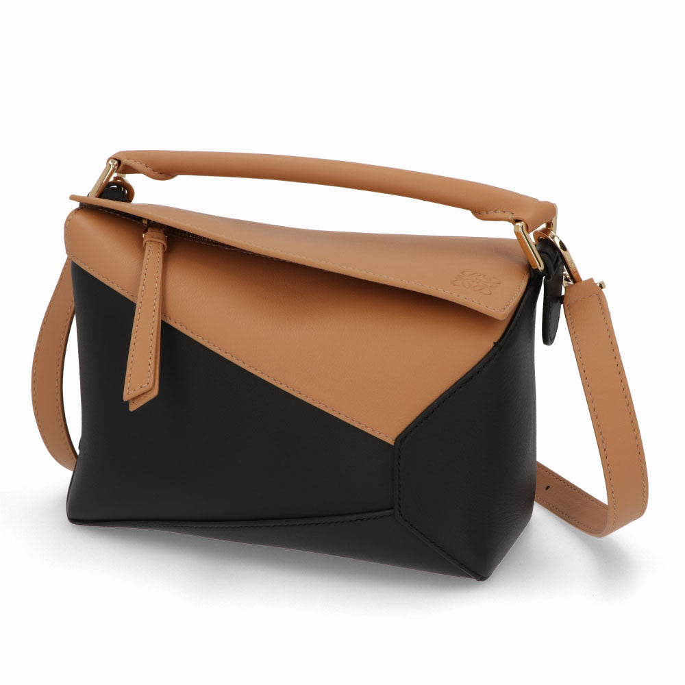 ロエベ LOEWE バッグ ショルダーバッグ レディース パズル スモール PUZZLE SMALL ベージュ×ブラック グリーン レザー アナグラム ハンドバッグ 2Way 鞄 ゴールド金具 A510P60X44