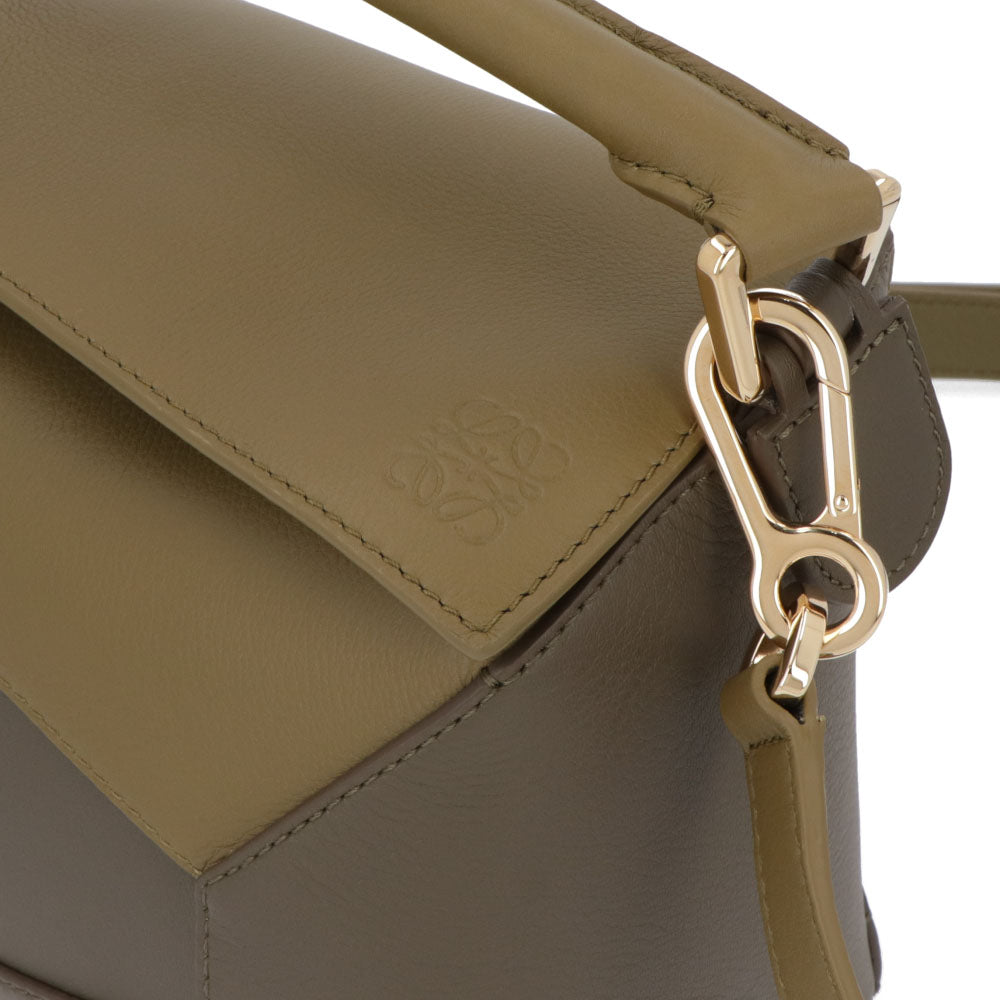 ロエベ LOEWE バッグ ショルダーバッグ レディース パズル スモール PUZZLE SMALL ベージュ×ブラック グリーン レザー アナグラム ハンドバッグ 2Way 鞄 ゴールド金具 A510P60X44