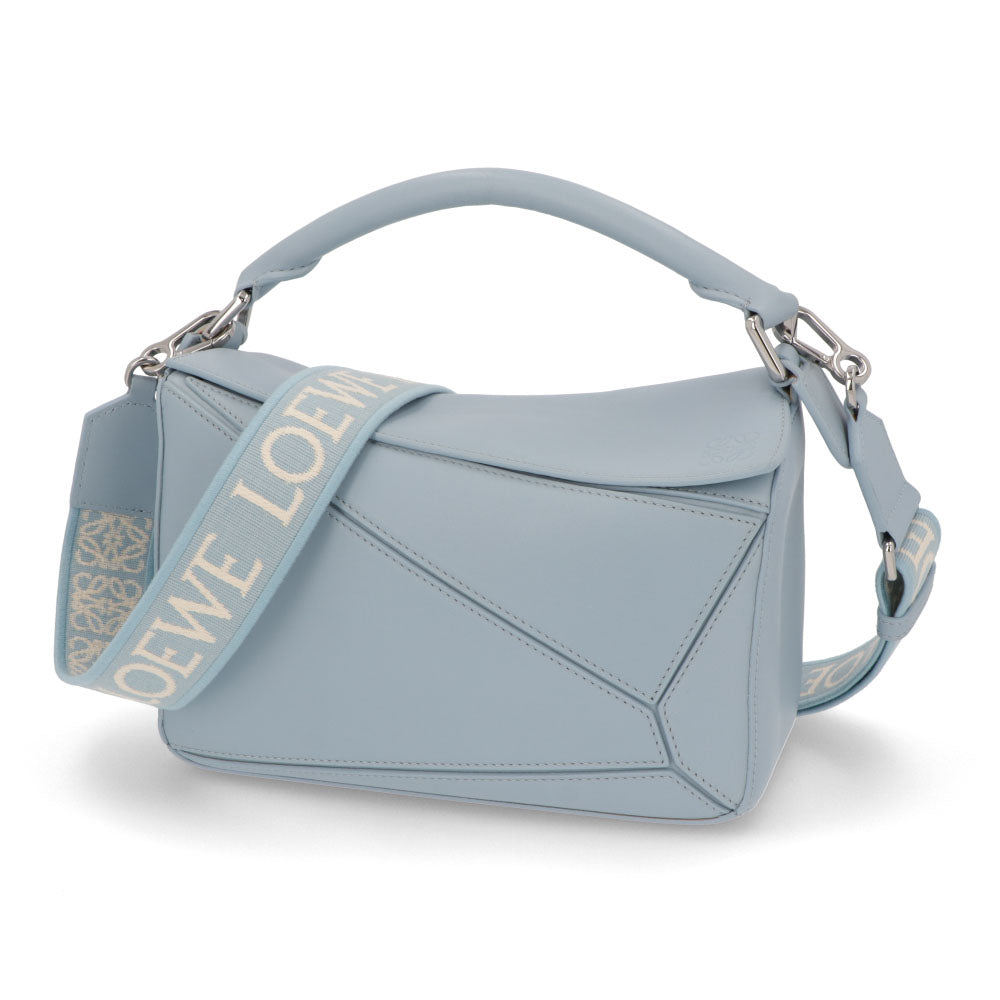 ロエベ LOEWE バッグ ショルダーバッグ レディース パズル スモール PUZZLE SMALL ライトブルー カーフスキン アナグラム ジャガードロゴ シルバー金具 ハンドバッグ 2Way 鞄 A510S21XA9