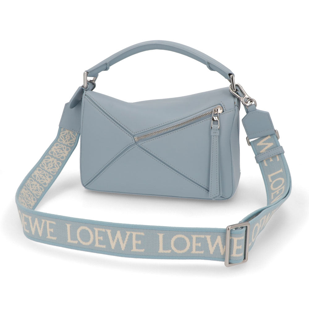 ロエベ LOEWE バッグ ショルダーバッグ レディース パズル スモール PUZZLE SMALL ライトブルー カーフスキン アナグラム ジャガードロゴ シルバー金具 ハンドバッグ 2Way 鞄 A510S21XA9