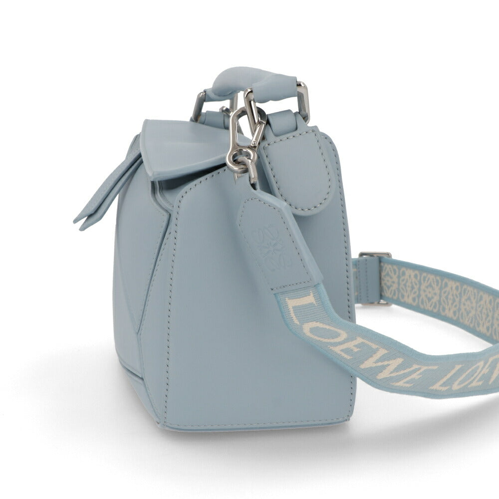 ロエベ LOEWE バッグ ショルダーバッグ レディース パズル スモール PUZZLE SMALL ライトブルー カーフスキン アナグラム ジャガードロゴ シルバー金具 ハンドバッグ 2Way 鞄 A510S21XA9