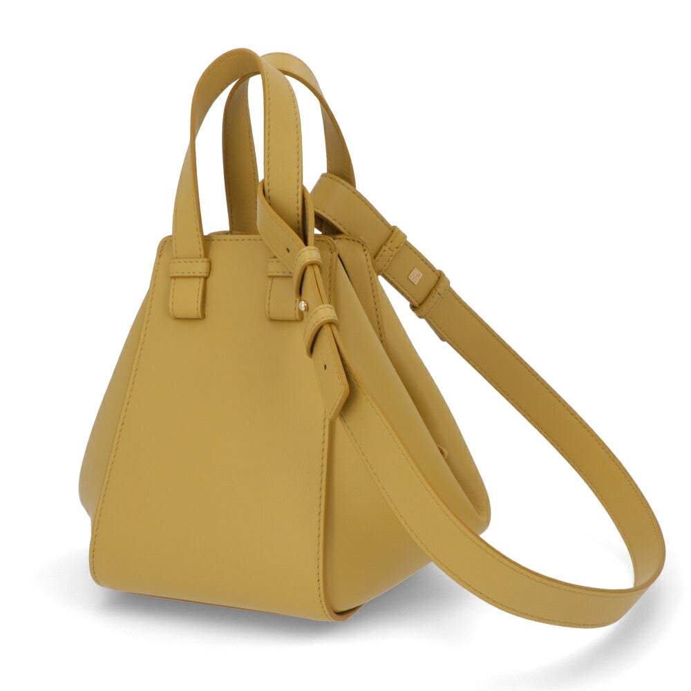 ロエベ LOEWE バッグ ハンドバッグ レディース ハンモックバッグ コンパクト HAMMOCK COMPACT ブラウン イエロー系 カーフスキン 2Way ショルダーバッグ ゴールド金具 ロゴ アナグラム A538H13X10