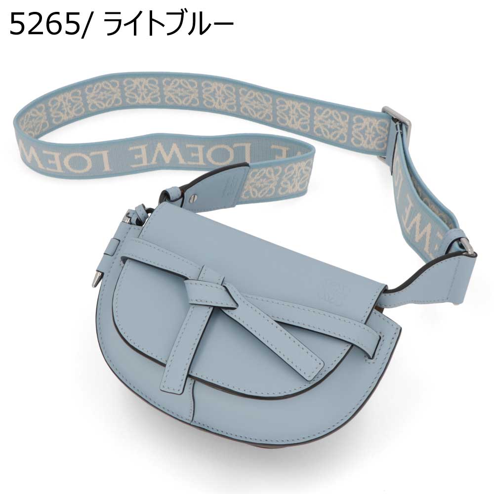 ロエベ LOEWE バッグ ショルダーバッグ レディース ゲート ミニ ブラック ライトブルー レッド パープル ライトグリーン カーフスキン ジャガード織 アナグラムストラップ ロゴ ミニバッグ 鞄 A650N46X13