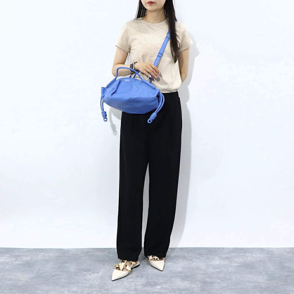 LOEWE パセオ スモール ライトブルー カーフスキン アナグラム