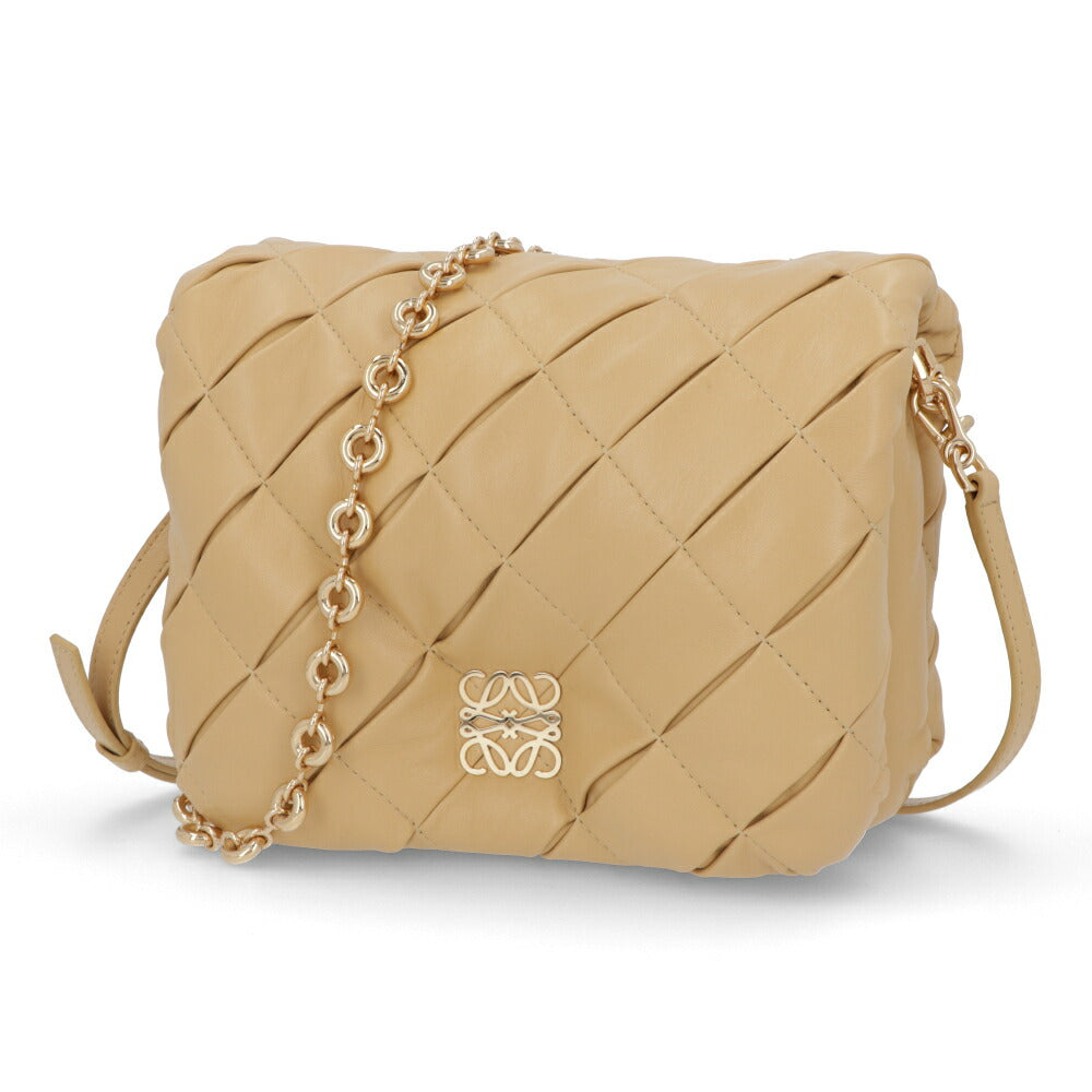 ロエベ LOEWE バッグ ショルダーバッグ レディース パファー ゴヤバッグ ベージュ系 パープル ラムスキン レザー 2way チェーンショルダー アナグラム ロゴ A896P41X14
