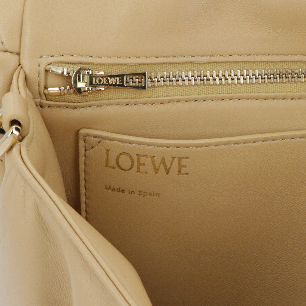 ロエベ LOEWE バッグ ショルダーバッグ レディース パファー ゴヤバッグ ベージュ系 パープル ラムスキン レザー 2way チェーンショルダー アナグラム ロゴ A896P41X14