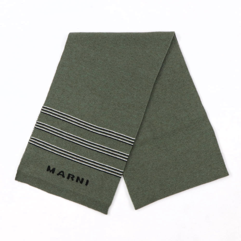 MARNI マフラー カシミヤ ウール ロゴ