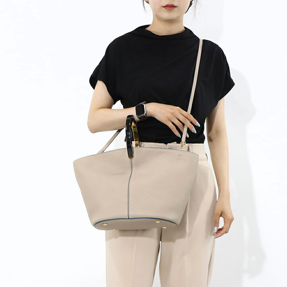 マルニ MARNI バッグ ショルダーバッグ レディース PANNIER HAND BAG ベージュ カーフスキン 2Way ハンドバッグ クロスボディバッグ ロゴ ゴールド金具 SCMP0067U0 LV688 Z2O15