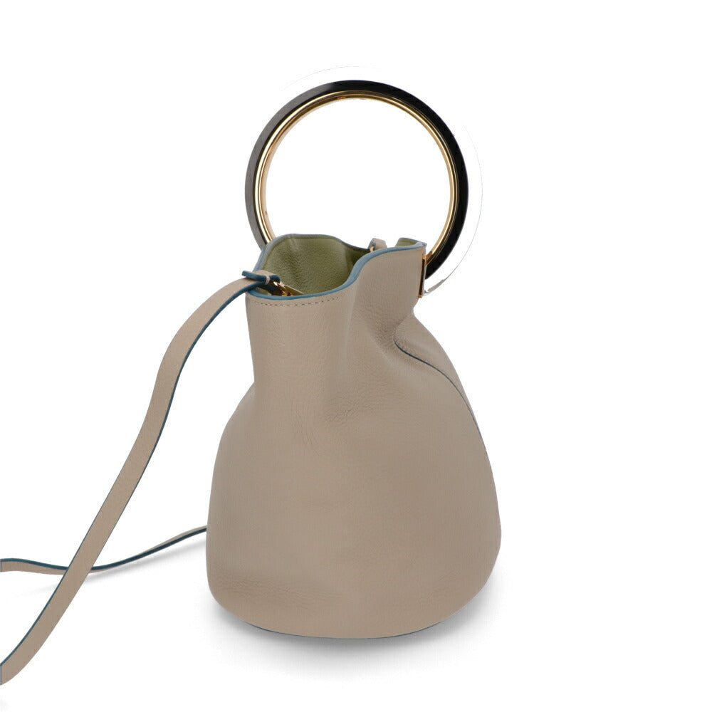マルニ MARNI バッグ ショルダーバッグ レディース PANNIER HAND BAG ベージュ カーフスキン 2Way ハンドバッグ クロスボディバッグ ロゴ ゴールド金具 SCMP0067U0 LV688 Z2O15