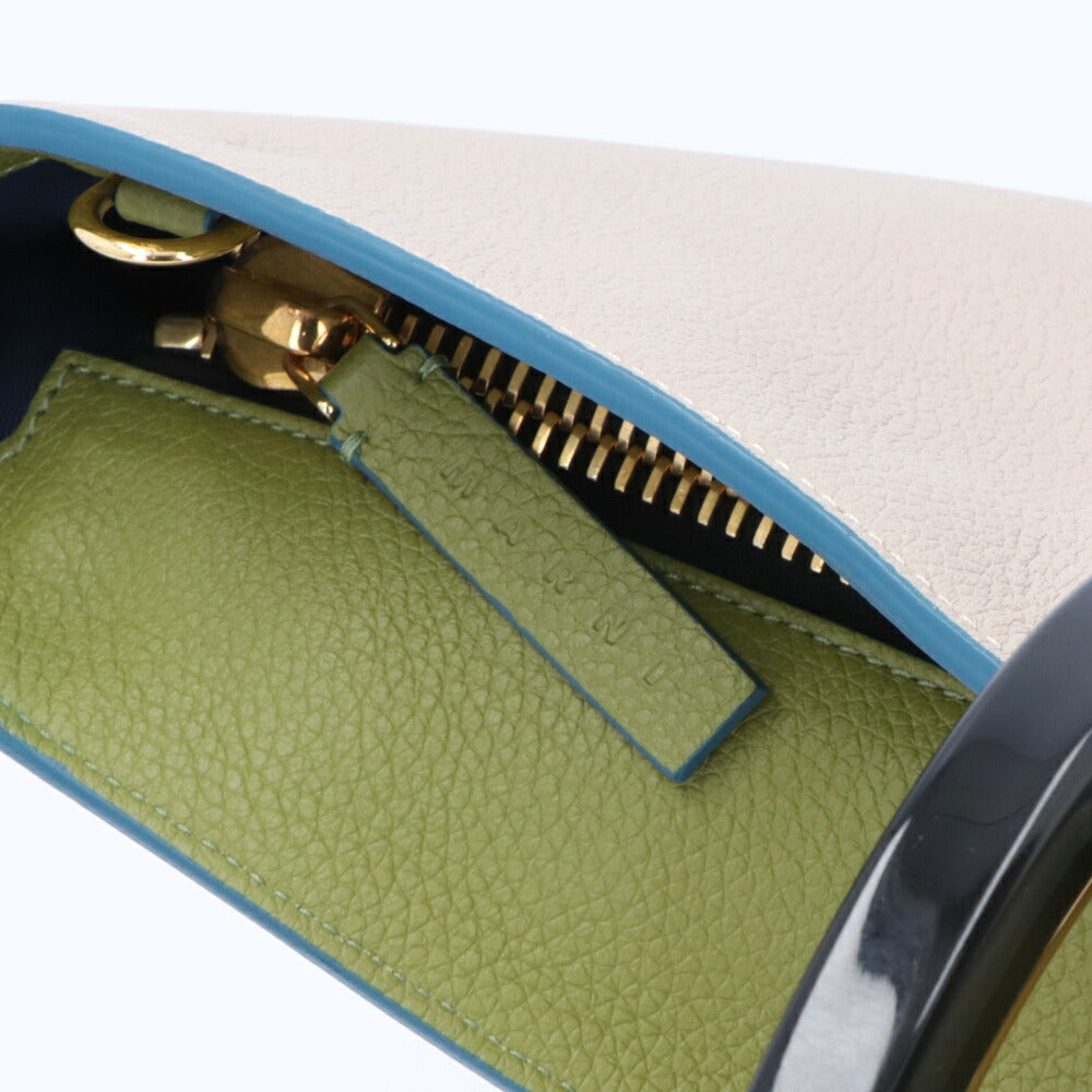 マルニ MARNI バッグ ショルダーバッグ レディース PANNIER HAND BAG ベージュ カーフスキン 2Way ハンドバッグ クロスボディバッグ ロゴ ゴールド金具 SCMP0067U0 LV688 Z2O15