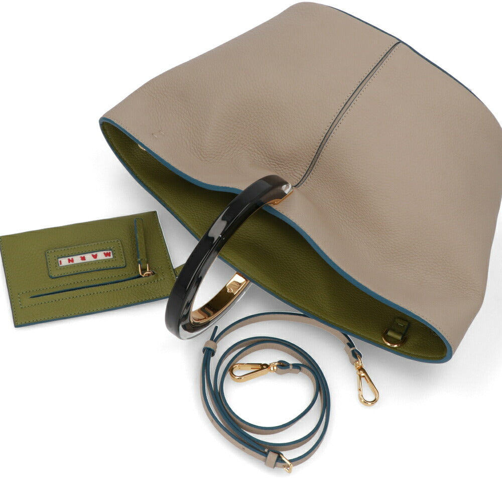 マルニ MARNI バッグ ショルダーバッグ レディース PANNIER HAND BAG ベージュ カーフスキン 2Way ハンドバッグ クロスボディバッグ ロゴ ゴールド金具 SCMP0067U0 LV688 Z2O15