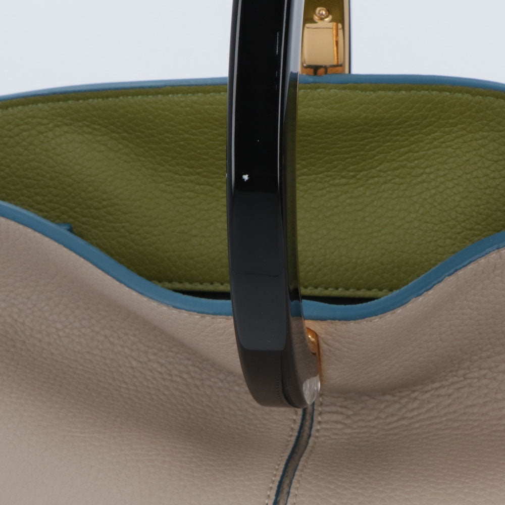 マルニ MARNI バッグ ショルダーバッグ レディース PANNIER HAND BAG ベージュ カーフスキン 2Way ハンドバッグ クロスボディバッグ ロゴ ゴールド金具 SCMP0067U0 LV688 Z2O15