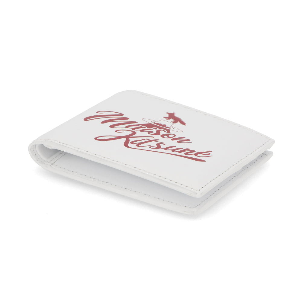 メゾン キツネ 二つ折り財布 ホワイト ロゴ ユニセックス