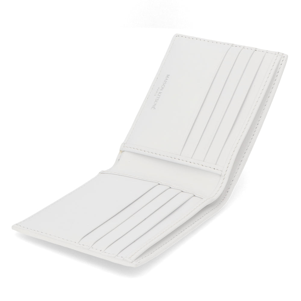 メゾン キツネ 二つ折り財布 ホワイト ロゴ ユニセックス