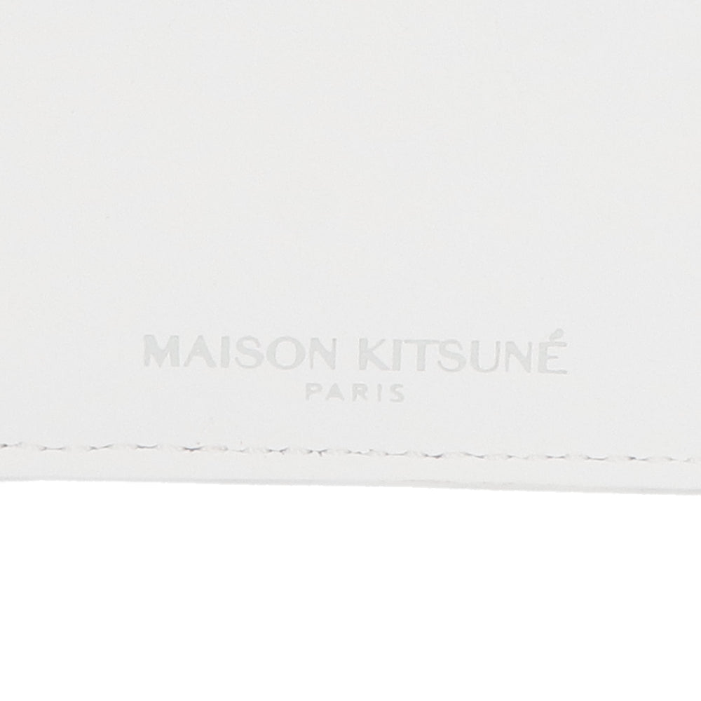 メゾン キツネ 二つ折り財布 ホワイト ロゴ ユニセックス