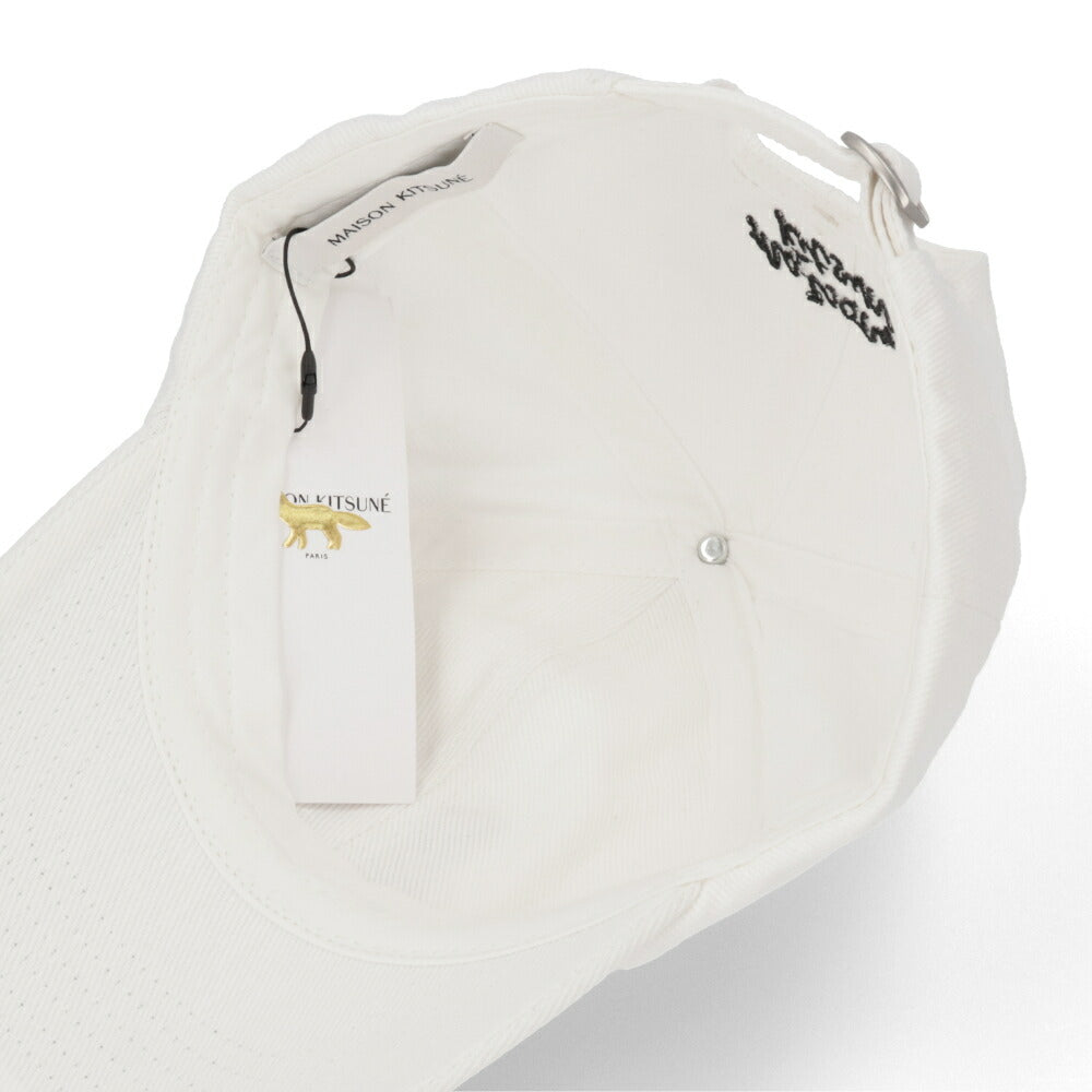 MAISON KITSUNE 帽子 キャップ ユニセックス  ホワイト フォックスパッチ
