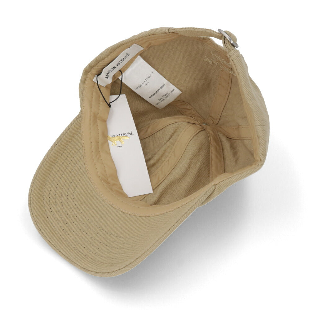 MAISON KITSUNE 帽子 キャップ ユニセックス  ベージュ フォックスパッチ
