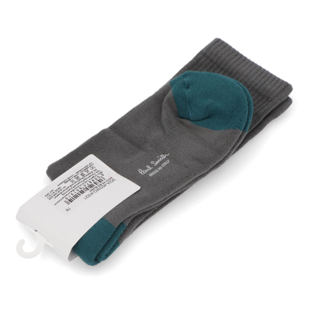 ポール スミス Paul Smith 雑貨 キッズ SOCK PS BIG BUNNY グレー ブラック コットン ポリアミド エラスタン 靴下 ソックス ワンカラー ワンポイント ハイソックス うさぎ バニー M2A-400MO-K321
