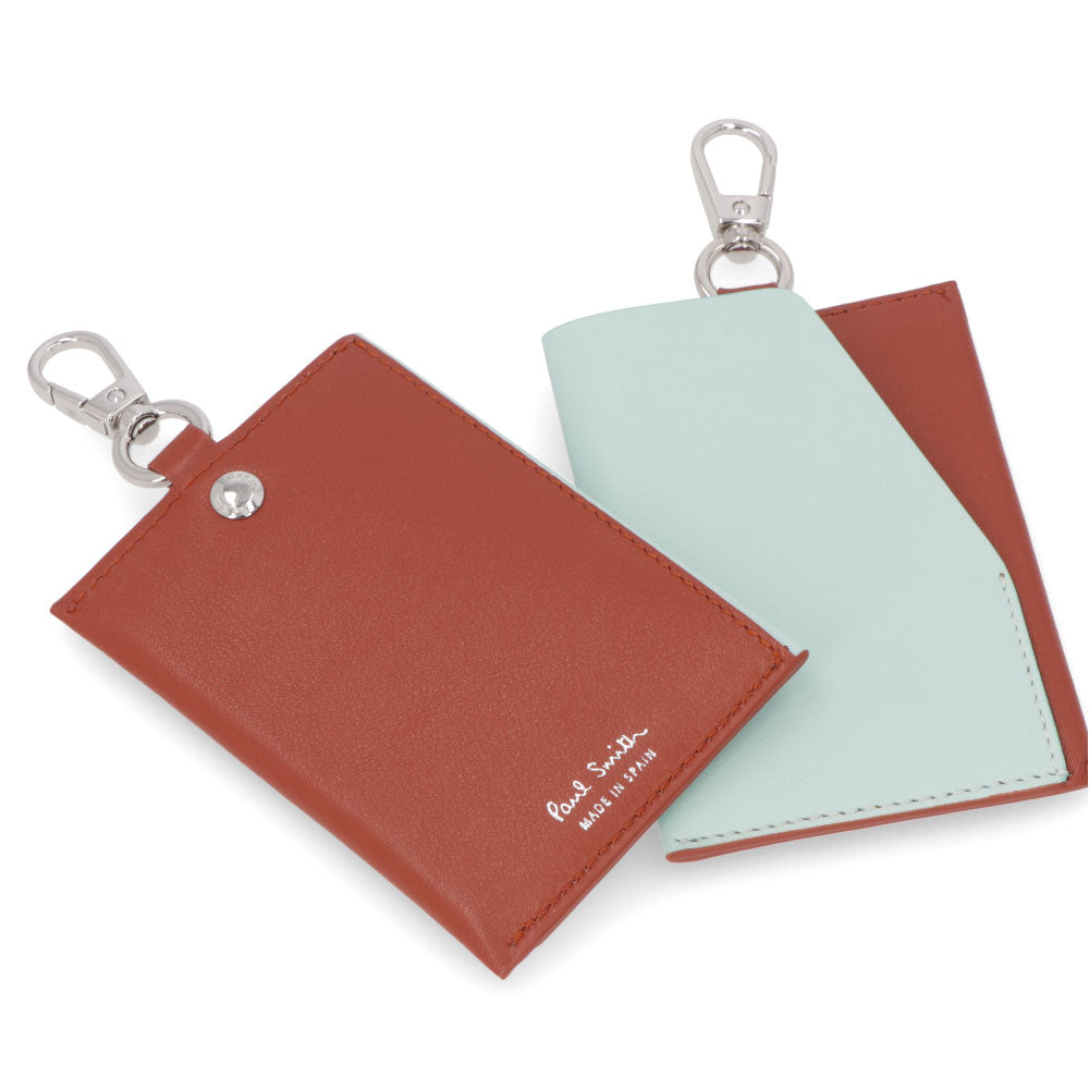 ポール スミス Paul Smith 雑貨 カードケース・名刺入れ メンズ WALLET LUGGAGE TAG ブラウン×ライトブルー レザー ロゴ マルチカラー カードホルダー M1A-7721-LDECOR