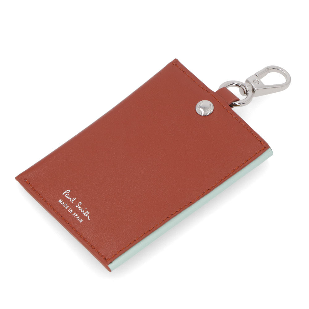 ポール スミス Paul Smith 雑貨 カードケース・名刺入れ メンズ WALLET LUGGAGE TAG ブラウン×ライトブルー レザー ロゴ マルチカラー カードホルダー M1A-7721-LDECOR