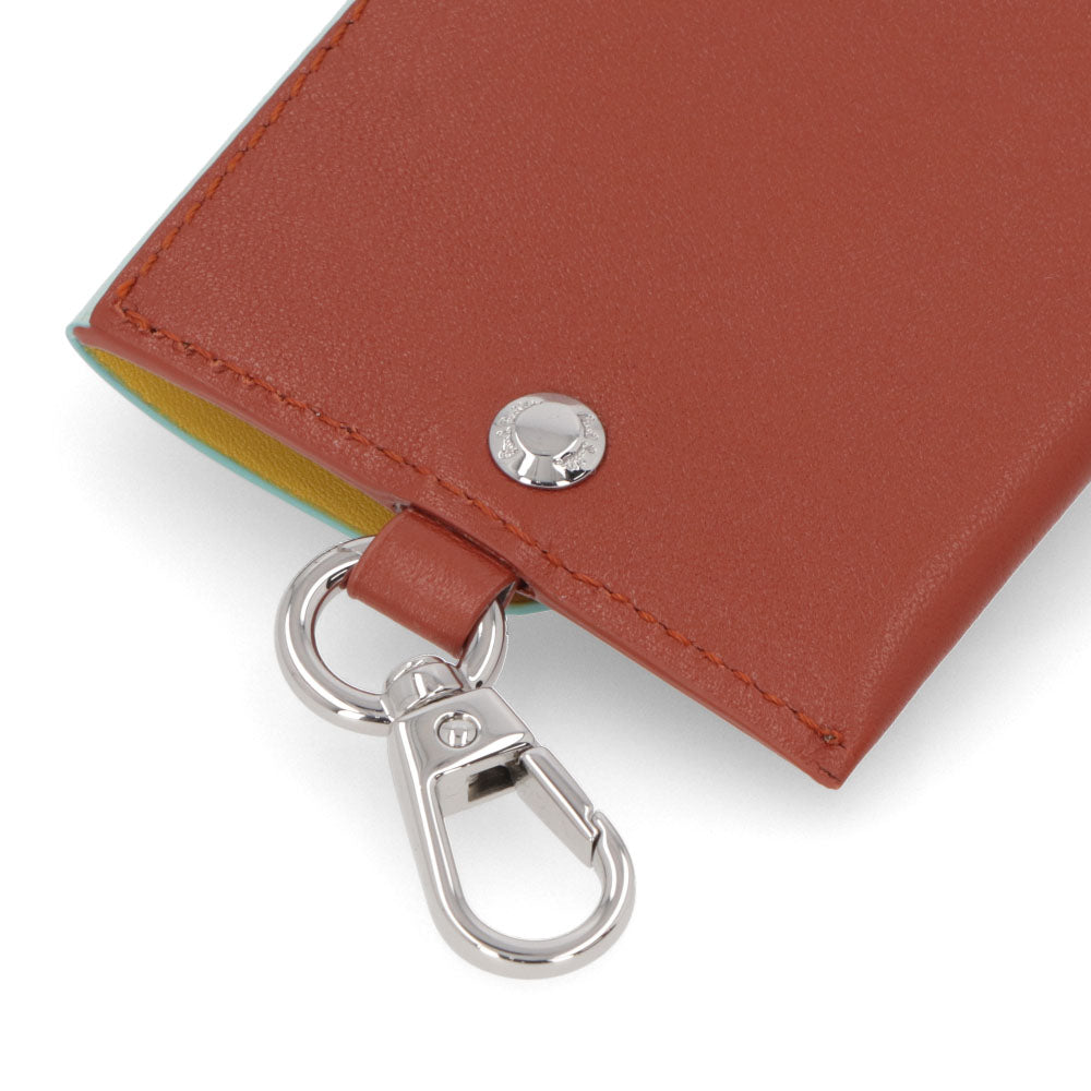 ポール スミス Paul Smith 雑貨 カードケース・名刺入れ メンズ WALLET LUGGAGE TAG ブラウン×ライトブルー レザー ロゴ マルチカラー カードホルダー M1A-7721-LDECOR