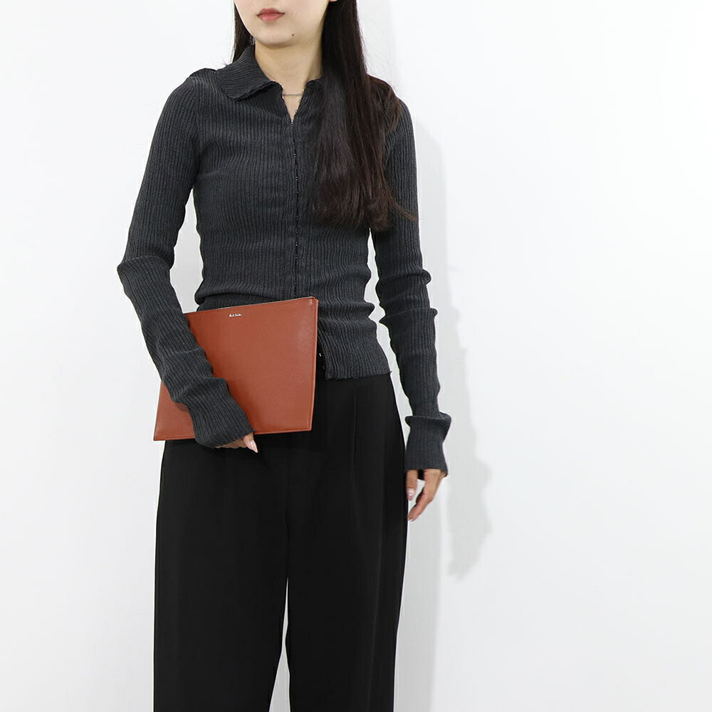 ポール スミス Paul Smith バッグ クラッチバッグ メンズ BAG DOC CASE SIG STRIPE ブラウン×オレンジ レザー ポーチ ロゴ バイカラー M1A-7722-LDECOR