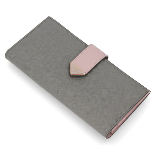 PRADA 二つ折り長財布 サフィアーノレザー トライアングルロゴ