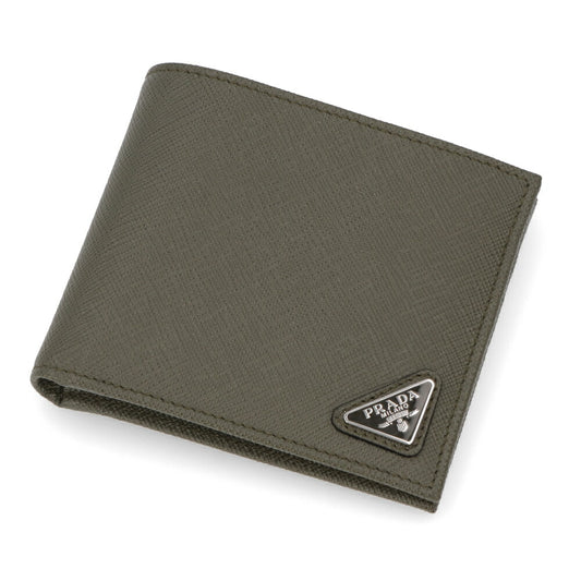 PRADA 二つ折り財布 サフィアーノカーフ トライアングルロゴ