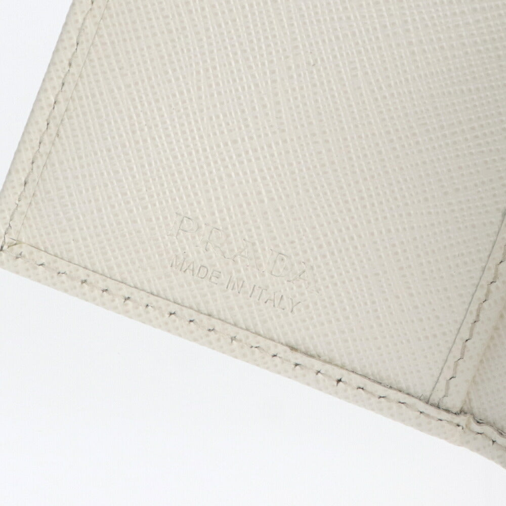 プラダ PRADA PRADA 雑貨 カードケース・名刺入れ メンズ ホワイト レザー サフィアーノ トライアングル プレート 名刺入れ 2MC101 QHH